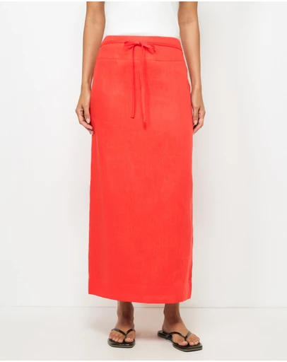 AERE - Alba Linen Midi Skirt