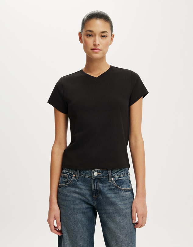 Cotton On - 90S Baby V Neck Tee