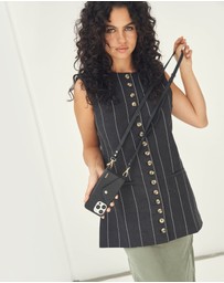 LOUVE COLLECTION - Leather Phone Case Wallet & Strap + Daisy Pearl Wristlet