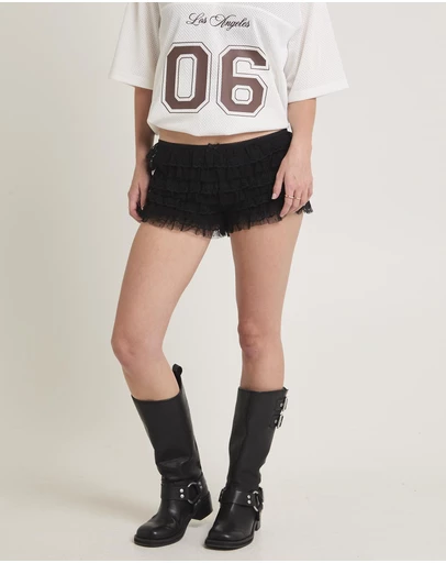 Insight - Heartbreaker Lace Ruffle Shorts