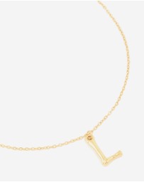 Lovisa - Waterproof Gold Plated Stainless Steel Bamboo Letter L Necklace