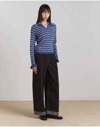 Damson Madder - Silvia Cotton Merino Blend Polo Jumper