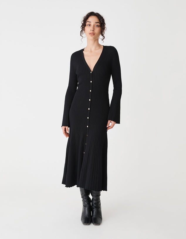 Forcast - Danica V-Neck Rib Knit Dress