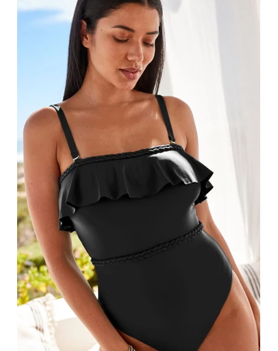 NEXT - Plaited Bandeau Tummy Control Swimsuit