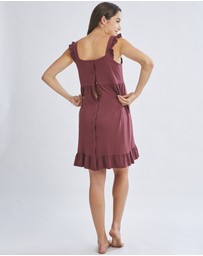 Angel Maternity - Grace Hospital Birthing Gown/Night Dress with Nursing Access - Burgundy