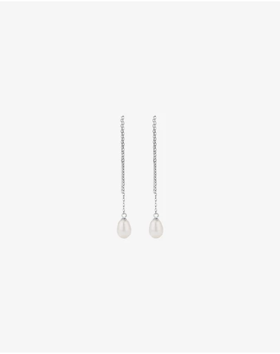 Michael Hill - 6mm Threader Earrings with Cultured Freshwater Pearls in Sterling Silver