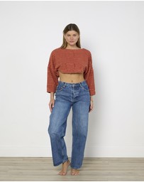Cirkular - Pre-Loved - Lucy Folk Long Sleeve Tidal Cropped Sweater