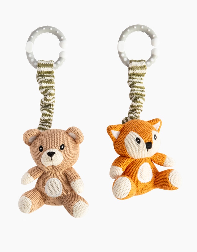 Living Textiles - 2 Pack Stroller Toys - Bear & Fox