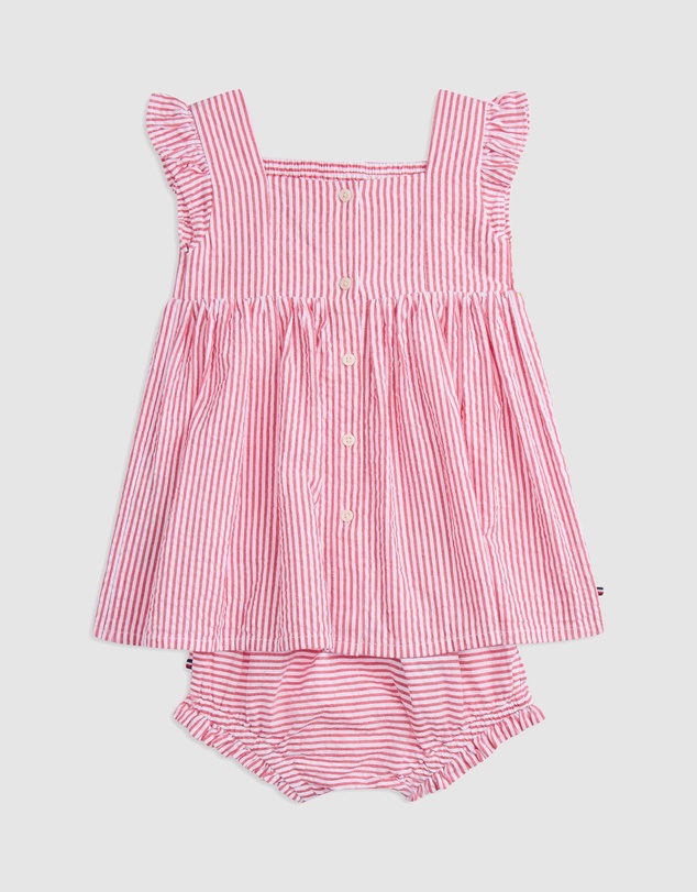 Tommy Hilfiger - Seersucker Red Stripe Dress SS - Baby