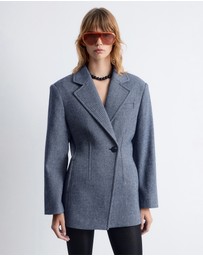 & Other Stories - Fitted Shoulder-Pad Wool Blazer