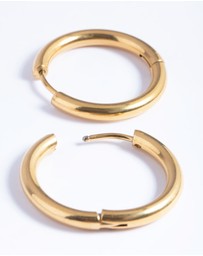 Lovisa - Waterproof Gold Plated Stainless Steel Classic Huggie Hoop Earrings