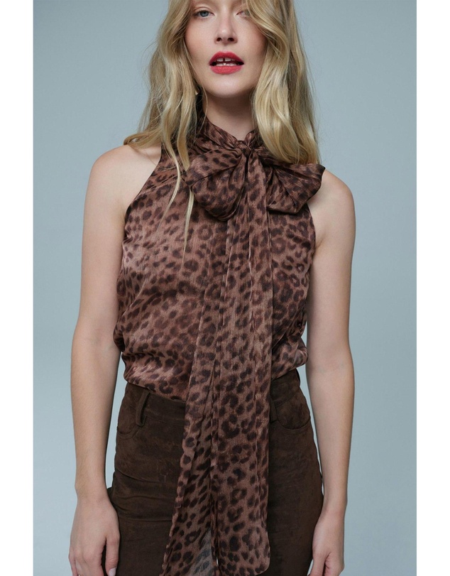 Bardot - Arlette Neck Tie Printed Top