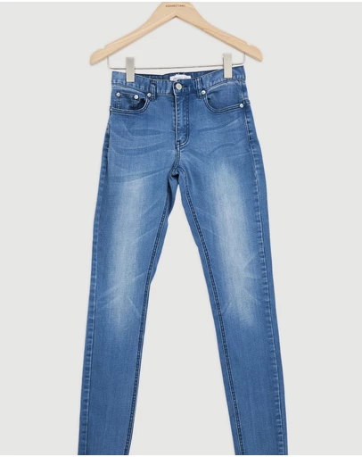 Revibe - Repaired Assembly Label Denim Straight Leg Jean