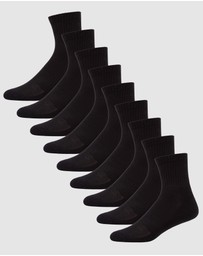 Pussyfoot - 9 Pack Unisex Sport Quarter Crew Socks