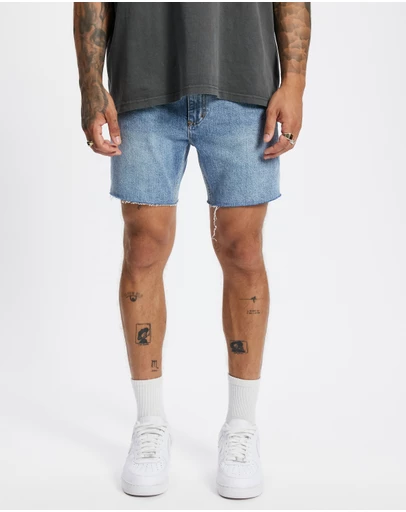 Thrills - Mandude Raw Slim Cropped Denim Shorts