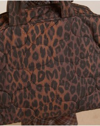 Damson Madder - Dark Leopard Quilted Tote Bag