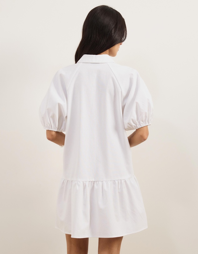 Atmos&Here - Lina Linen Blend Mini Dress with Puff Sleeves