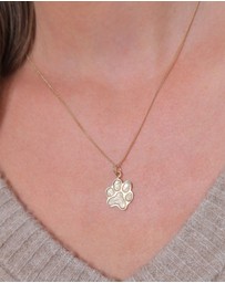 Elli Jewelry - Necklace Pendant Paw in 925 Sterling Silver Gold Plated