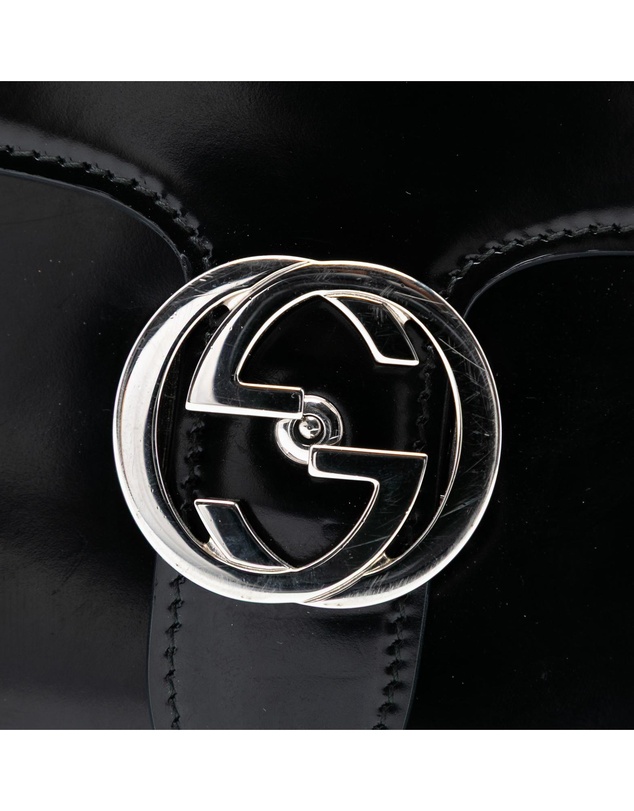 Pre-Loved by Azura Reborn - Pre-Loved Medium Polished Calfskin Dollar Interlocking G Crossbody