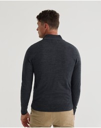 Oxford - Merino Zip Neck Pure Wool Pullover