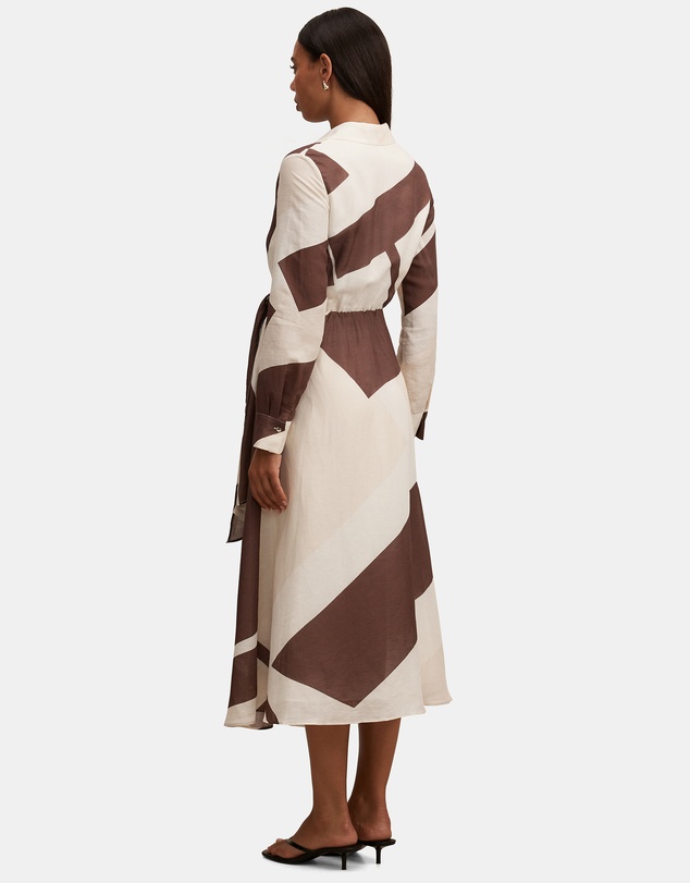 Forever New - Angelina Long Sleeves Tie Midi Dress