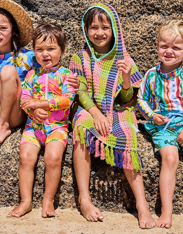 Kip&Co - Florida Tartan Kids Waffle Poncho - Kids