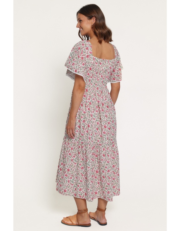 Petal & Pup - Tierney Midi Dress - Pink Green Floral