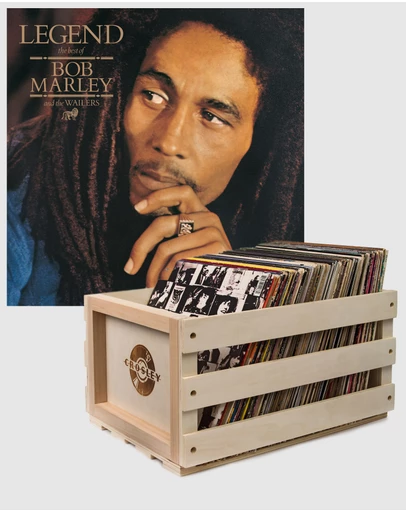 Universal Music - Crosley Record Storage Crate & Bob Marley - Legend - Vinyl Album Bundle