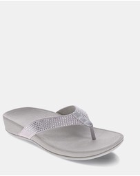 Mia Vita - Allora Toe Post Sandal - Silver Rhinestone