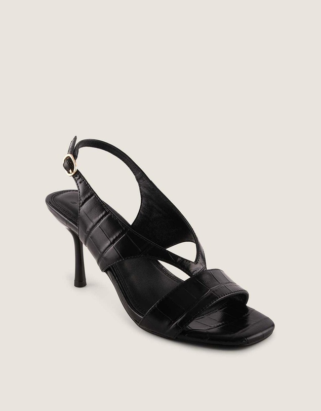 Shelly Shen - Bronte High Sandals Black Croc