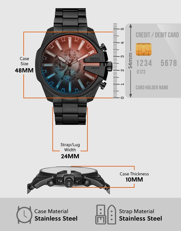 Diesel - Mega Chief Slim Black Analogue-Chronograph Watch