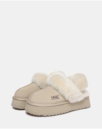 EVERAU - Australian Shepherd Ugg Musa Platform Cow Suede Upper House Shoes