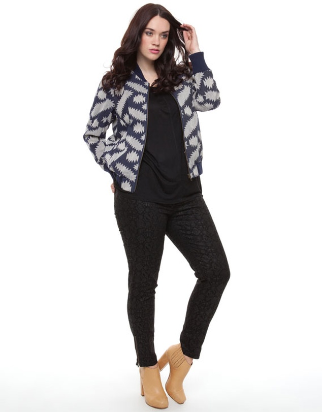 17 Sundays - Brocade Print Denim Jeans Ankle Length