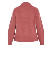 City Chic - Plus size Star Alley Collared Jumper - rose