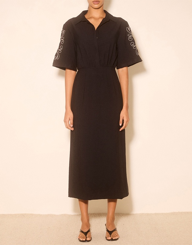 MON RENN - Zahra Embroidered Midi Dress