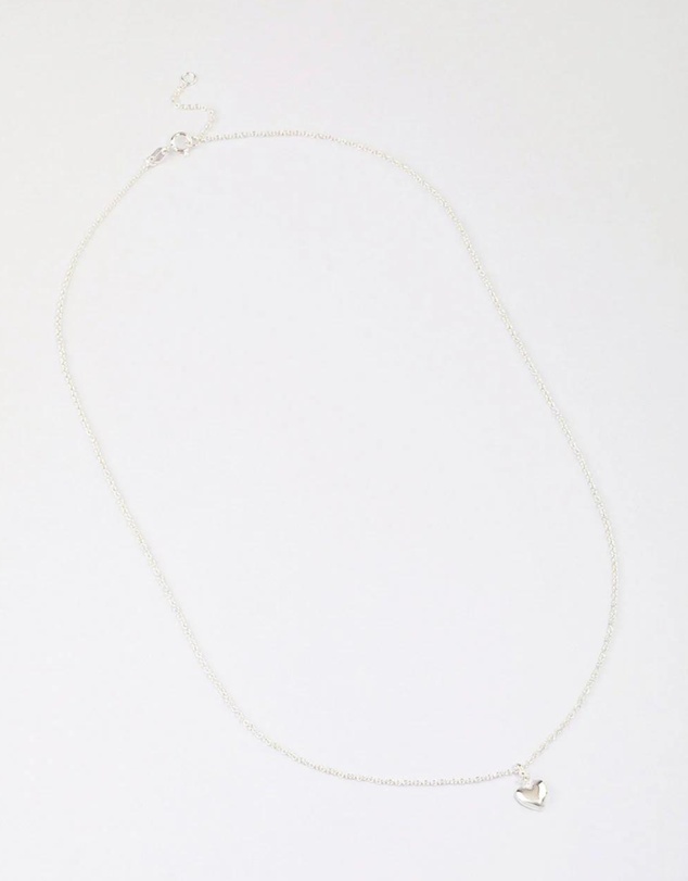 Lovisa - Sterling Silver Puffy Heart Pendant Necklace