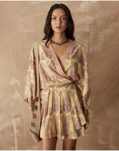 BOTEH - Calico Flared Robe Dress