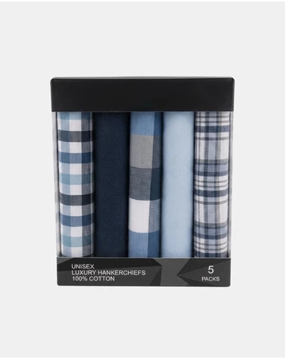 Henry Bucks - HENRY BUCKS Luxury Cotton Handkerchiefs 5 Pack MULTI