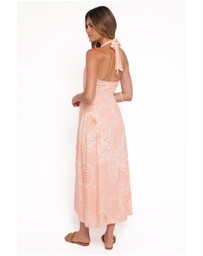 Petal & Pup - Sierra Wrap Midi Dress - Peach Floral