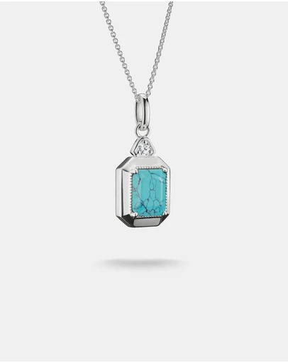 THOMAS SABO - THOMAS SABO Necklace with Imitation Turquoise Octagon Pendant