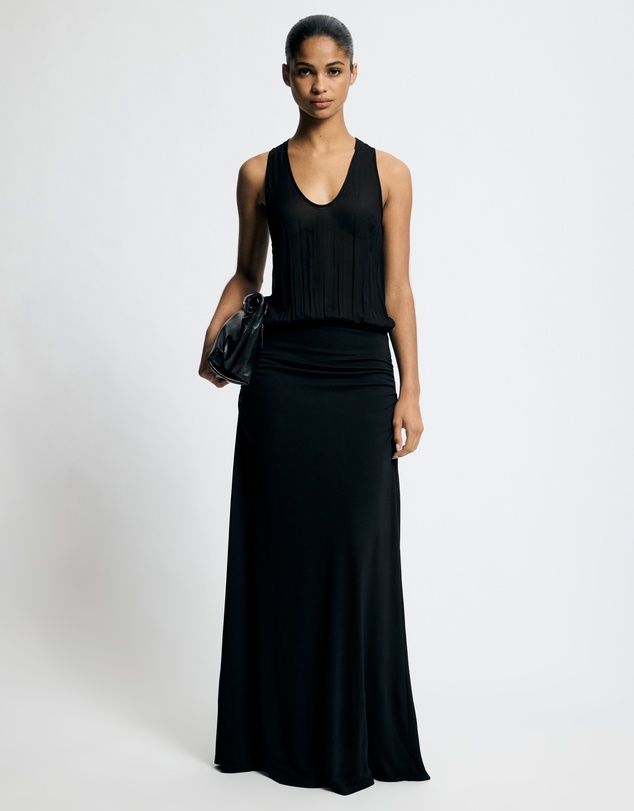 Lover - Kit Jersey And Georgette Racer-Back Maxi Dress