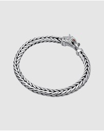 Kuzzoi - ICONIC EXCLUSIVE - Bracelet Male Dragon Head Closure 925 Sterling Silver