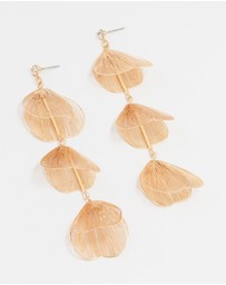 Lovisa - Gold Lazercut Petal Drop Earrings
