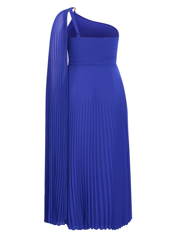 City Chic - Eloura One Shoulder Pleat Maxi Dress