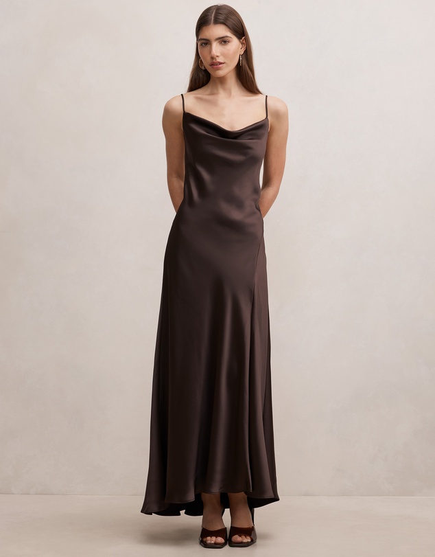 Forever New - Tilesha Satin Cowl Neck Slip Maxi Dress