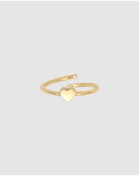 Elli Jewelry - Ring Children Heart Love in 925 Sterling Silver Gold Plated