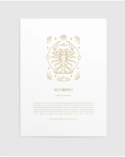 Olive et Oriel - Scorpio Celestial Zodiac Art Print