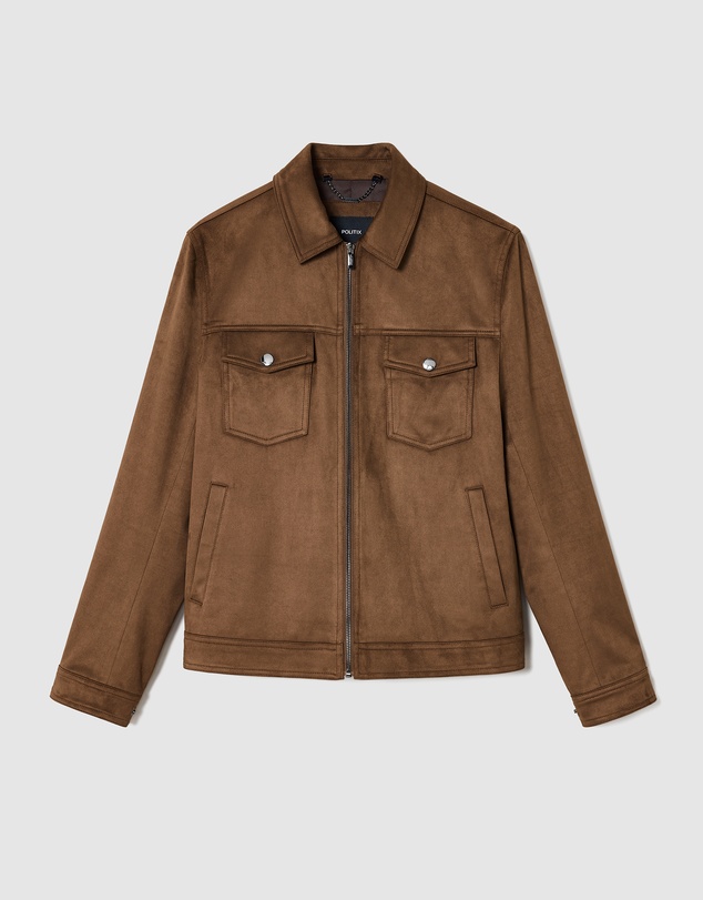 Politix - Reece Faux Suede Trucker Jacket