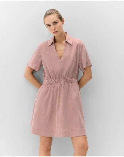 UNISON - Collared V Neck Dress