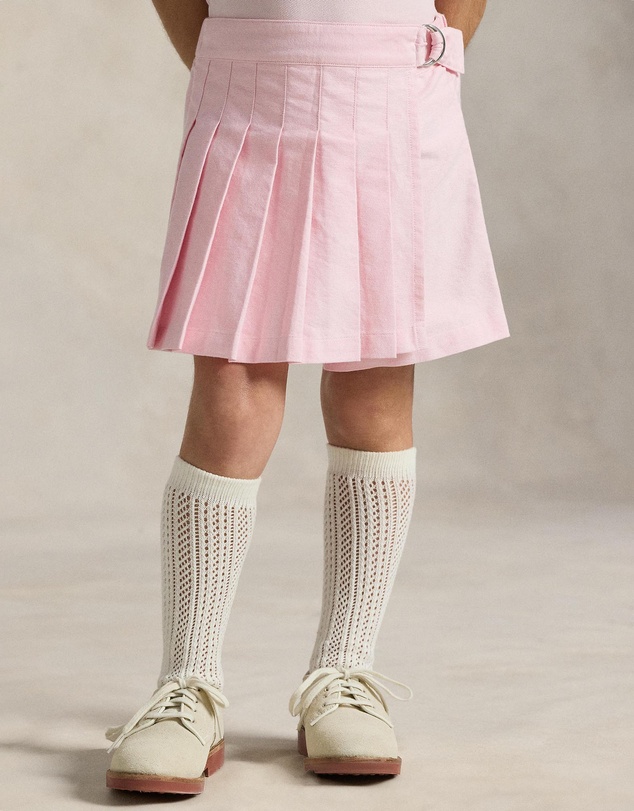 Polo Ralph Lauren - Pleated Cotton Oxford Faux-Wrap Skort - ICONIC EXCLUSIVE (2YRS-6.5YRS)